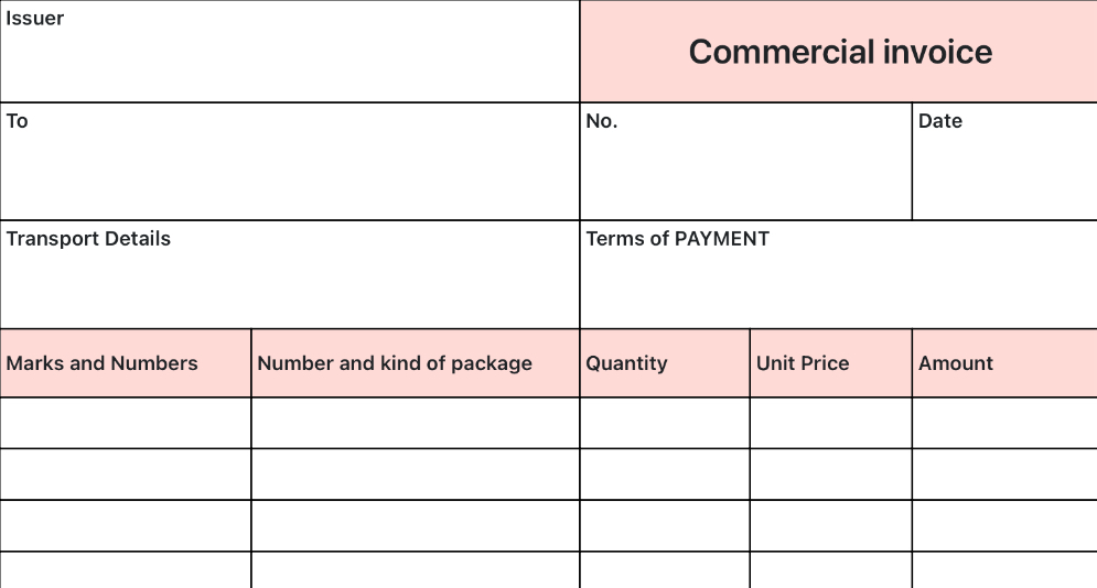 Commercial invoice